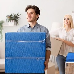 12 Pack Moving Blankets 80″ x 72″(35 lb/dz) Heavy Duty Quilted Pro Shipping Pads