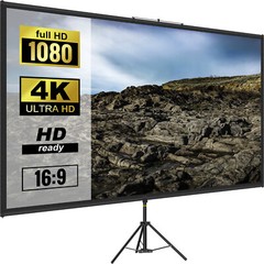 VEVOR Tripod Projector Screen with Stand 80“ 4K HD 16:9 Home Cinema Portable