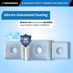 Sandbaggy Galvanized U Shaped Strut Connector Bracket – 5 Hole