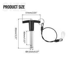2 Pack T Handle Quick Release Pin 3/8 Inch Diameter304 Stainless Steel Ball L…