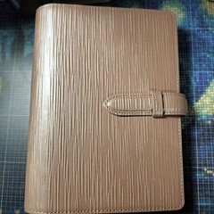 Franklin Covey Textured Embossed Leather Agenda Organizer Planners 6 Hole Beige
