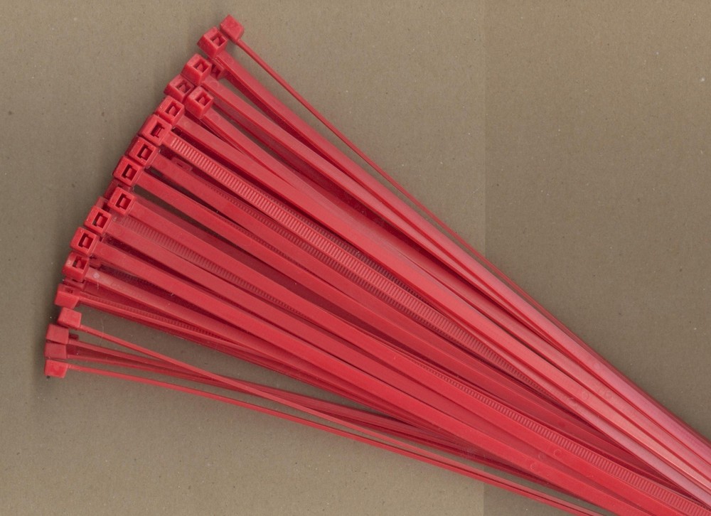 100 8″ Inch Long 40# Pound RED Nylon Cable Zip Ties Ty Wraps MADE IN THE USA