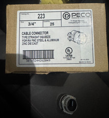 3/4″ RW FMC Steel & Aluminium Zinc DieCast Straight Squeeze Connector PECO