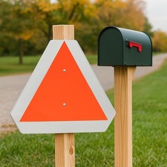Slow Moving Vehicle Sign Dark Glow Safety Triangle Sign Aluminum Golf Carts UTV
