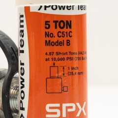 SPX POWER TEAM No. C51C Model B Hydraulic Cylinder Ram, 1 Inch Stroke