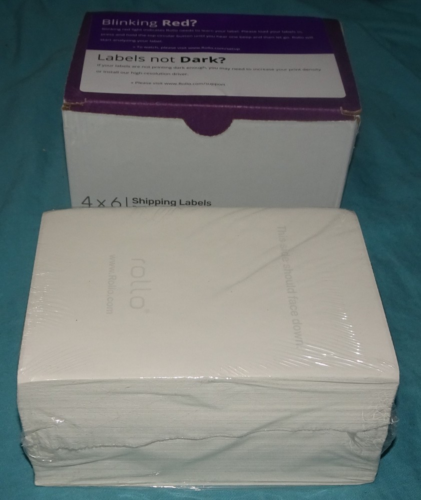 = OEM NEW Genuine Rollo Thermal Labels Fan Fold Box of 500 4X6″ Model ROLLO-LBS