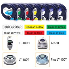 10PK Dymo Letratag Refill White Plastic for Dymo Label Maker LT-100T 100H 12mm