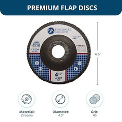 Benchmark Abrasives 4.5″ x 7/8″ Zirconia Type 27 Flap Discs, 40 Grit | Jumbo Hig