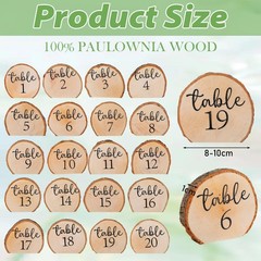 20 PCS Rustic Wood Table Number Set Wedding Centerpiece Banquet Event Decor