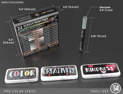 Acrylic Paint Pens 22 Gray Tones Assorted Pro Color Series Markers Set 0.7mm …