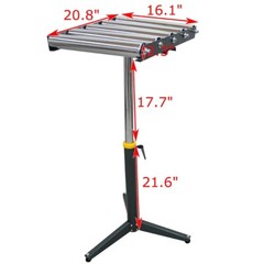 TECHTONGDA 5 Rolls 23.9″-41.6″ Adjustable Conveyor Roller Table 250Lbs Capacity