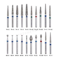 100 Types Dental FG Diamond Burs For High Speed Handpiece Friction Grip 50pcs