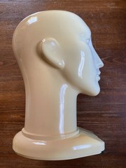 Vintage Plastic Abstract Adult Unisex Mannequin Heads Pair