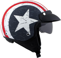MPH9701DOT ‘Maverick’ 3/4 Open Face Stars and Stripes Motorcycle Helmet for Men