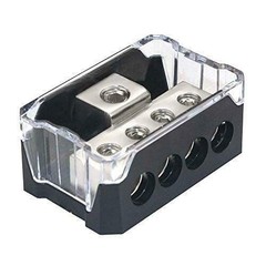 VonSom 4 Way Power Distribution Block, 1x 0/2/4 AWG Gauge in / 4X 4/8/10 Gaug…