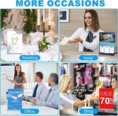 Sturdy T-Shaped Acrylic Sign Holders 8.5 x 11 – Perfect for Weddings & Business