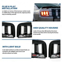 Rear Brake Signal Lamp LED Clear Tail Lights Assembly 2005-2009 Pair