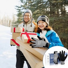NATURALRISE 100% Waterproof Gloves for Men & Women,Winter Work Medium, Grey