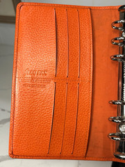 Rare HTF Filofax Orange Leather Finsbury Personal Organizer Planner 7.5″Ht 5.25W