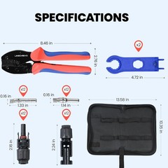Solar Crimper Tool Kit With 12Pcs MC4 Connectors 2 Solar Connector Spanner Wrenc