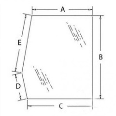 Cab Glass – Door Upper Right Hand fits Ford 655C 655D 675D 555C E7NN94297N18AC