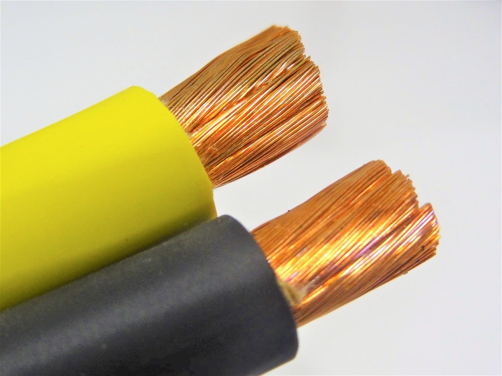 50′ 2/0 WELDING BATTERY CABLE 25′ BLACK 25′ YELLOW 600V USA HEAVY DUTY COPPER