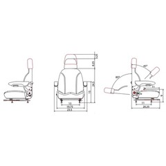 445000BG One New Aftermarket Premium HD Vinyl High Back Seat Black and Grey