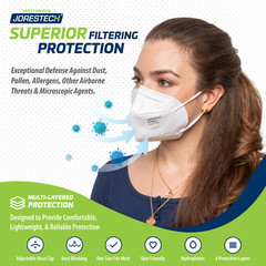 [20PCs] 4 Layer KN95 Disposable Face Mask Headband Style Individually Wrapped