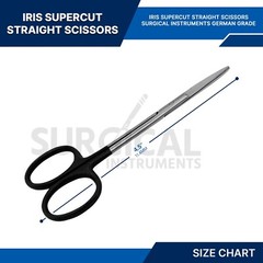 Supercut Iris Scissors Straight Surgical Instruments 4.5″ Stainless German Grade