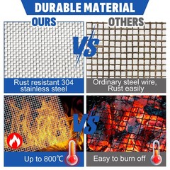 20 Mesh 304 Stainless Steel Screen, 15.7” x 15.7in x 142in(40x360cm)