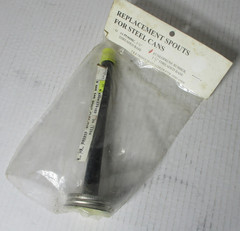 STEEL GAS CAN REPLACEMMENT SPOUT BRAND NEW IN SEALED PACKAGE 1 3/4 INCH BASE