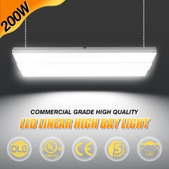 200W LED Linear High Bay Shop Lights 30000LM Indoor Commercial Lighting Fixtures