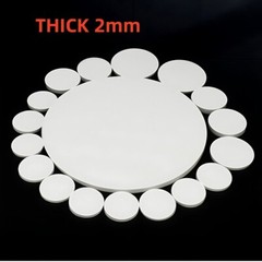 Dia 10-100mm THICK 2mm PTFE Plastic Solid Discs Flat Round Pad Sealed Cushioning
