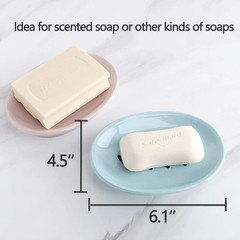 2-Pack Soap Dish with Drain Plastic Sponge Holder Easy Cleaning Soap Saver Tray