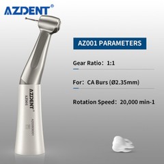 AZDENT Dental 1:1 Direct Drive Low Speed Handpiece Contra Angle Push Button FDA