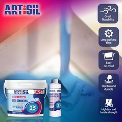 ArtiSil 1025T 25 Shore Hardness A Tin Cure Mold Making Silicone Kit – 1 Gallon