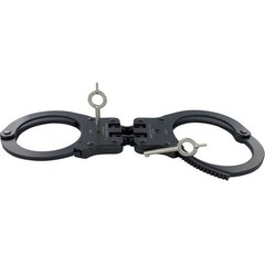 Peerless Model 802C Hinge-Linked Handcuffs & Keys 801P Cuffs, Black Oxide