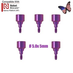5Pcs Dental Healing Abutment Cap NP Internal conical Fits Nobel Biocare Ø3.6/5mm