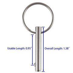 4 Pack Small Quick Release Pin, Diameter 3/16″, Usable One Size, Silver