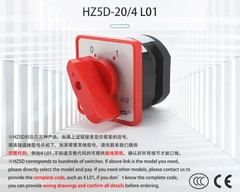 Cam Switch AC380V 2 Position 1 Phase Rotary Double Pole Transfer HZ5D-20/4 L 20A