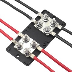 Heavy Duty Copper Bus Bars 12V-48V 400A Power Distribution Block, 8X M8 Terminal