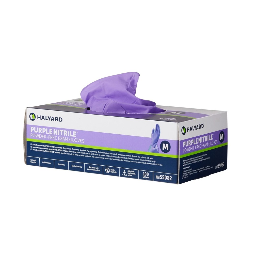 55082 Halyard Purple Nitrile Nitrile Exam Glove, MEDIUM 2 BOXES of 100