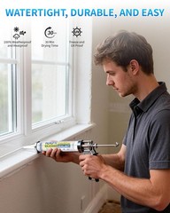 100% Waterproof White Silicone Caulk & Sealant, 4 Pack, 10.2 FL OZ – Interior/Ex