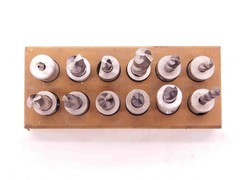 LOT OF 12 VARIOUS SIZE SCREW MACHINE LENGTH DRILL BITS WITH 3/4 O.D. BUSHINGS