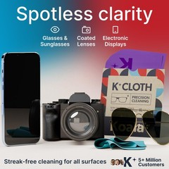 Koala Lens Cleaning Cloth | Japanese Microfiber | 3 Pack (XL), Purple / Blue