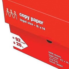 Staples 8.5-Inch X 14-Inch Copy Paper 20 Lbs. 92 Brightness 500/Ream 10