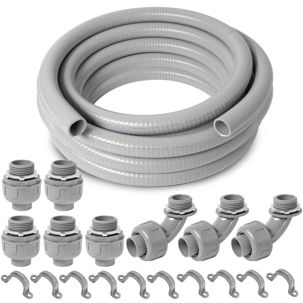 (1 inch Dia * 50 Feet) Yariwiz Flexible Electrical Conduit Liquid Tight PVC C…