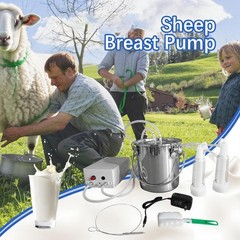 3L Goat Electric Milking Machine with 2 Teat Cups,Steel Buckets for Goats