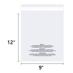 WEPOLY 9×12 Clear Self Seal Poly Bags 1000 Pcs Packaging Shipping Clothing