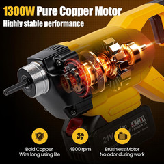 2M Cordless Concrete Vibrator, 2X3000Mah 21V Batteries Compatible with Makita Ba